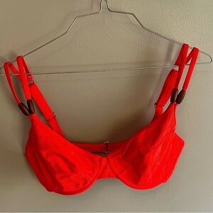 Christina Bikini Bathing Suit Top Size Medium Pink Ribbed Made in Canada
